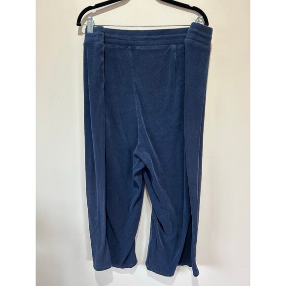 J. Jill wide leg pants size 4X blue cropped elastic waist terrycloth lounge - Picture 4 of 7